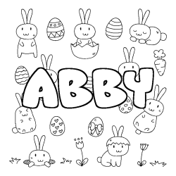 Coloring page first name ABBY - Easter background