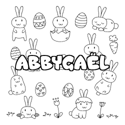Coloring page first name ABBYGAËL - Easter background