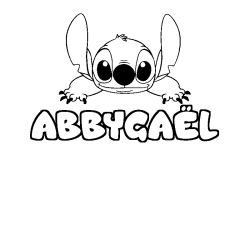 Coloring page first name ABBYGAËL - Stitch background