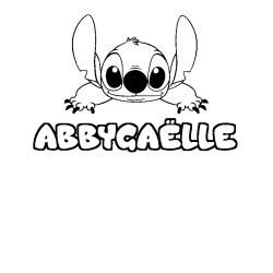 Coloring page first name ABBYGAËLLE - Stitch background