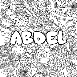 ABDEL - Fruits mandala background coloring