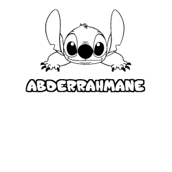 Coloring page first name ABDERRAHMANE - Stitch background