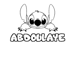 Coloring page first name ABDOULAYE - Stitch background