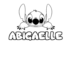 Coloring page first name ABIGAELLE - Stitch background