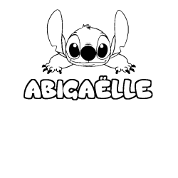 Coloring page first name ABIGAËLLE - Stitch background