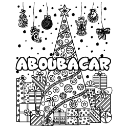 ABOUBACAR - Christmas tree and presents background coloring