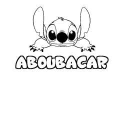 Coloring page first name ABOUBACAR - Stitch background