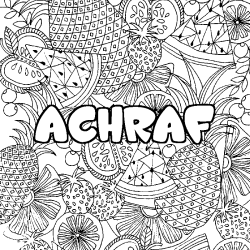 ACHRAF - Fruits mandala background coloring