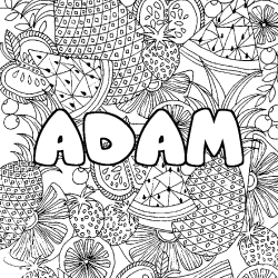 ADAM - Fruits mandala background coloring