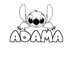 Coloring page first name ADAMA - Stitch background