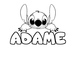 Coloring page first name ADAME - Stitch background