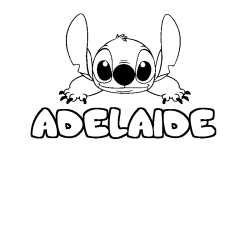 Coloring page first name ADELAIDE - Stitch background