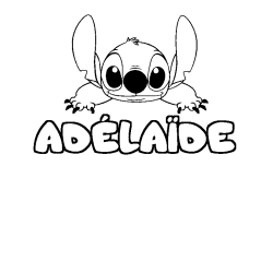 Coloring page first name ADÉLAÏDE - Stitch background