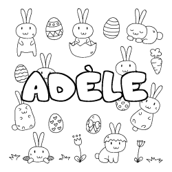 Coloring page first name ADÈLE - Easter background