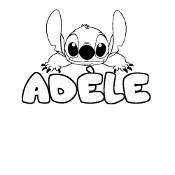 Coloring page first name ADÈLE - Stitch background