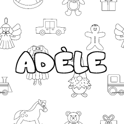 Coloring page first name ADÈLE - Toys background