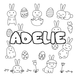 Coloring page first name ADELIE - Easter background