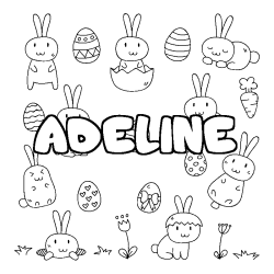 Coloring page first name ADELINE - Easter background