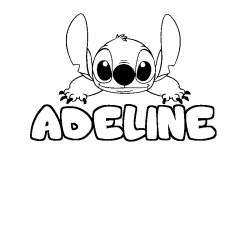 Coloring page first name ADELINE - Stitch background