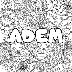 ADEM - Fruits mandala background coloring