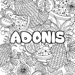 ADONIS - Fruits mandala background coloring