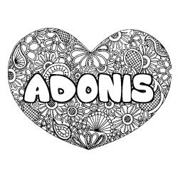 ADONIS - Heart mandala background coloring