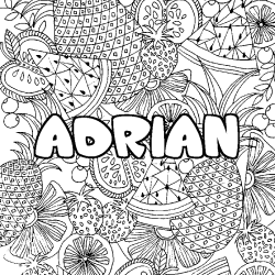 ADRIAN - Fruits mandala background coloring