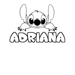 Coloring page first name ADRIANA - Stitch background