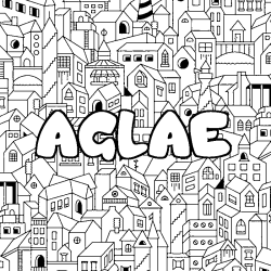 Coloring page first name AGLAE - City background