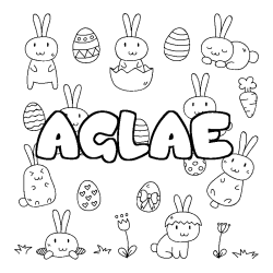 Coloring page first name AGLAE - Easter background