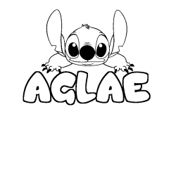 Coloring page first name AGLAE - Stitch background