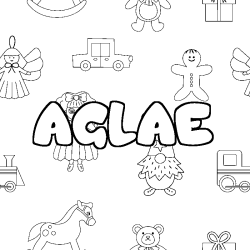 Coloring page first name AGLAE - Toys background