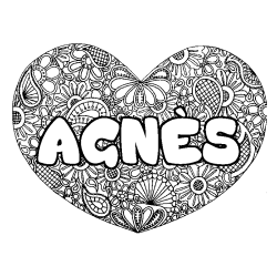 AGN&Egrave;S - Heart mandala background coloring