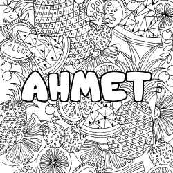 AHMET - Fruits mandala background coloring