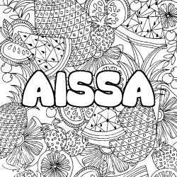 AISSA - Fruits mandala background coloring
