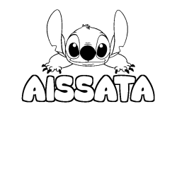 Coloring page first name AISSATA - Stitch background
