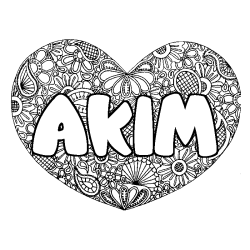 AKIM - Heart mandala background coloring