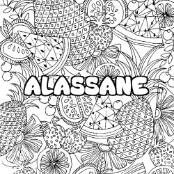 ALASSANE - Fruits mandala background coloring