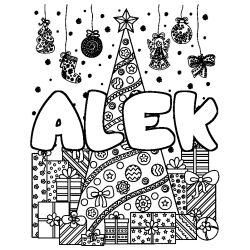 ALEK - Christmas tree and presents background coloring