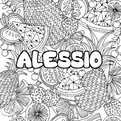 ALESSIO - Fruits mandala background coloring