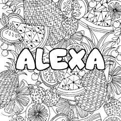 ALEXA - Fruits mandala background coloring