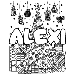 ALEXI - Christmas tree and presents background coloring