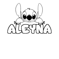Coloring page first name ALEYNA - Stitch background