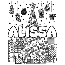 ALISSA - Christmas tree and presents background coloring