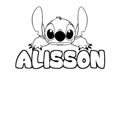 Coloring page first name ALISSON - Stitch background