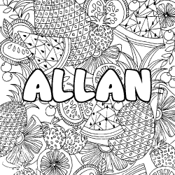 ALLAN - Fruits mandala background coloring