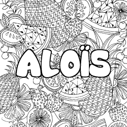 ALO&Iuml;S - Fruits mandala background coloring