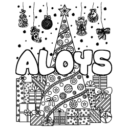 ALOYS - Christmas tree and presents background coloring