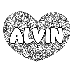 ALVIN - Heart mandala background coloring