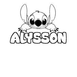 Coloring page first name ALYSSON - Stitch background